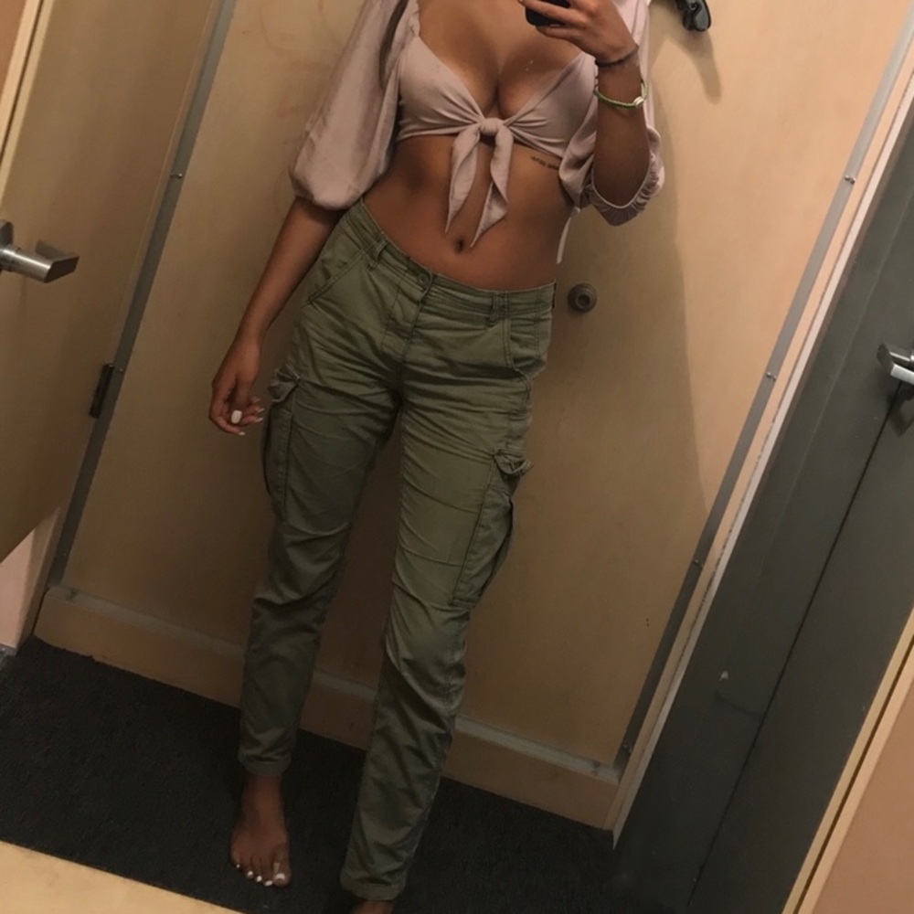Free People army green cargo pants